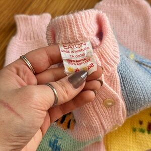 Pastel colour blocked acrylic cardigan